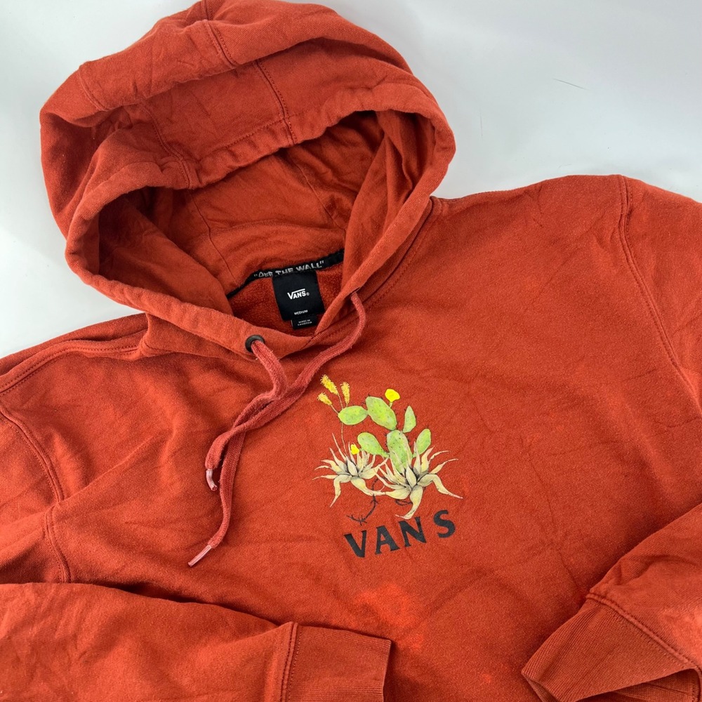 Vans Mens Cactus Graphic Hoodie Burnt Orange Pullover Sweatshirt Medium